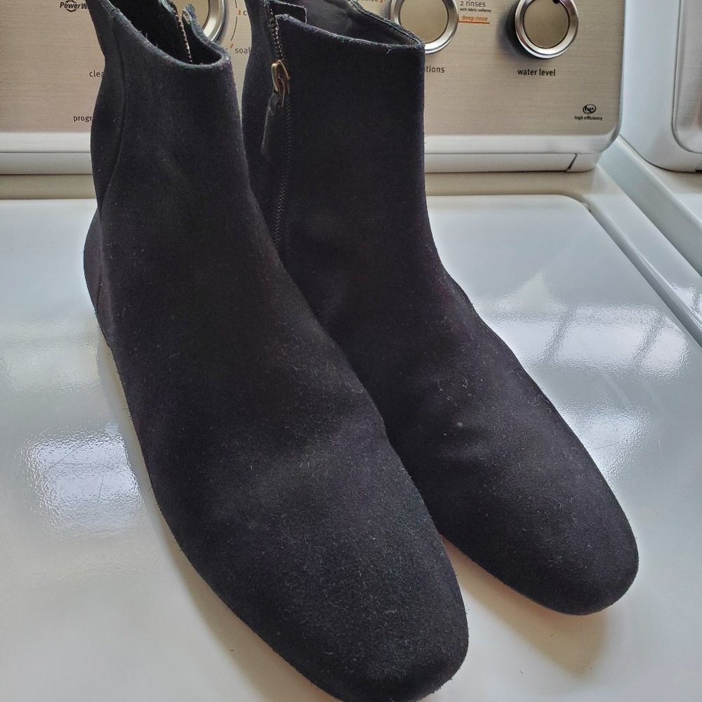 DOEN Bowery Boot Black Suede Booties Leather 38.5